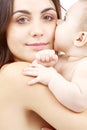 Portrait of happy mother with baby Royalty Free Stock Photo