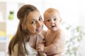 Portrait of happy mother and baby Royalty Free Stock Photo