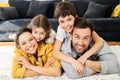 Portrait of happy multiracial family at home Royalty Free Stock Photo