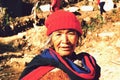 Portrait of an elderly Tibetan woman,Nepal