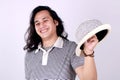 Happy Young Man Wearing Hat Smiling