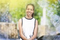 Portrait of Happy Positive African American Teenager Girl