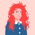 Portrait of a happy red haired girl