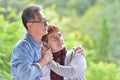 Portrait of happy romantic senior couple outdoor Royalty Free Stock Photo