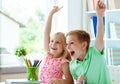 Portrait of school children are came back to school and learning Royalty Free Stock Photo