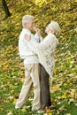 Portrait of happy senior couple dancing in park Royalty Free Stock Photo