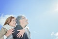 Portrait of happy senior couple in winter season Royalty Free Stock Photo