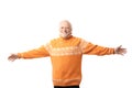 Portrait of happy senior man arms outstretched