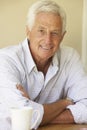 Portrait Of Happy Senior Man At Home Royalty Free Stock Photo