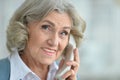 Senior woman talking phone Royalty Free Stock Photo