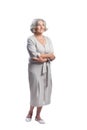 Portrait of happy senior woman wearing light dress Royalty Free Stock Photo