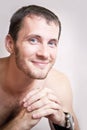 Portrait of happy smiling attractive man close up Royalty Free Stock Photo