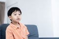 Portrait happy smiling back-haired confident boy with a funny expression looks away Royalty Free Stock Photo