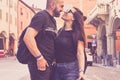 Portrait of happy smiling Couple at Bologna Royalty Free Stock Photo