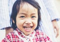 Portrait of happy smiling cute little girl child outdoors in summer day Royalty Free Stock Photo