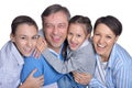 Portrait of happy smiling family posing together Royalty Free Stock Photo