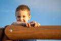 Portrait of a happy smiling toddler boy of two or three years old Royalty Free Stock Photo