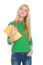 Portrait of happy student girl with books Royalty Free Stock Photo