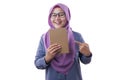 Happy Muslim Lady with Book