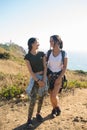 Portrait of happy teen girls laughing outdoors Royalty Free Stock Photo