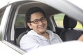 Young Asian Driver Man Smiling Royalty Free Stock Photo