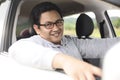 Young Asian Driver Man Smiling Royalty Free Stock Photo