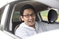 Young Asian Driver Man Smiling Royalty Free Stock Photo