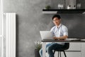 Portrait of a happy young asian man Royalty Free Stock Photo