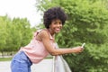 Portrait of a Happy young beautiful afro american woman smiling Royalty Free Stock Photo