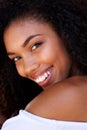 Portrait of happy young black woman smiling Royalty Free Stock Photo