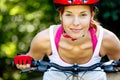 Portrait of happy young cyclist Royalty Free Stock Photo