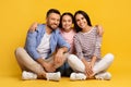 Portrait Of Happy Young Family Of Three With Teen Daughter Royalty Free Stock Photo