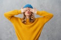 Portrait of a happy young girl dressed in winter clothes Royalty Free Stock Photo