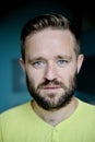 Portrait of a happy young man with beard smiling Royalty Free Stock Photo