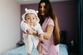 Portrait of a happy young mother with a little baby boy Royalty Free Stock Photo