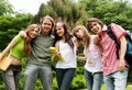 Portrait happy young students Royalty Free Stock Photo