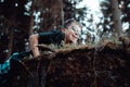 Portrait of happy Young teenager boy climbing Royalty Free Stock Photo