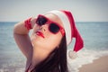 Portrait of a happy young woman enjoing her Christmas vacation Royalty Free Stock Photo