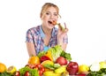 Portrait of happy young woman holding a bag Royalty Free Stock Photo