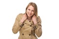 Portrait of a happy young woman in winter coat Royalty Free Stock Photo