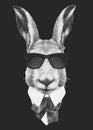 Portrait of Hare in suit.