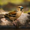 Portrait of a hawfinch Coccothraustes coccothraustes