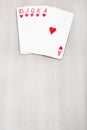 Portrait of heart playing cards in poker