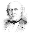 Portrait of Herbert Spencer - an English philosopher, biologist, anthropologist, and sociologist.