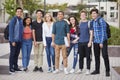 Portrait Of High School Students Outside College Buildings