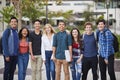 Portrait Of High School Students Outside College Buildings