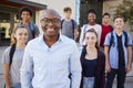 Portrait Of High School Students With Teacher Outside College Buildings Royalty Free Stock Photo