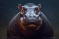 Portrait of a hippopotamus animal.