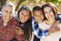 Portrait Of Hispanic Family In Countryside