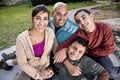 Portrait of Hispanic family outdoors Royalty Free Stock Photo